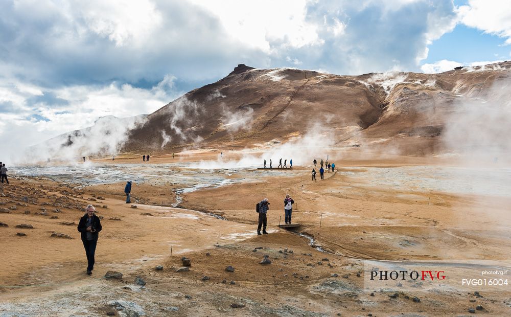 Hverarondor Hverir geothermal area in Krafla Caldera, near Myvatn