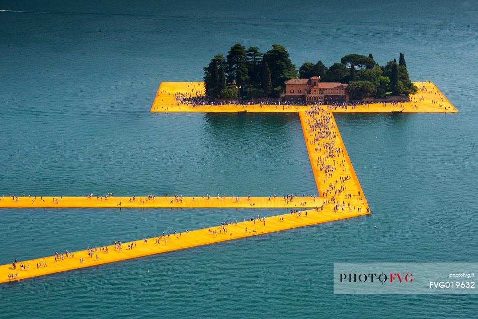 The Floating Piers, by Christo and Jeanne-Claude. Lake Iseo 2016.