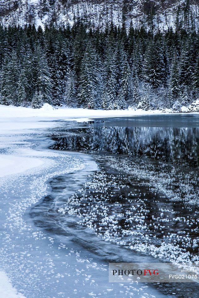 Winter at Fusine lakes, Tarvisio, Julian alps, Italy