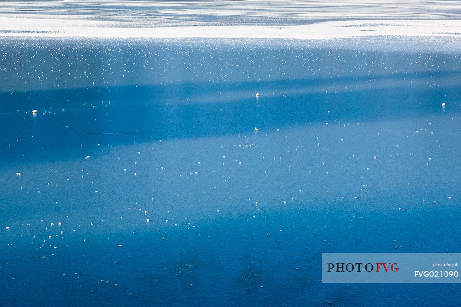 Ice detail at Fusine Lakes, Julian Alps, Italy