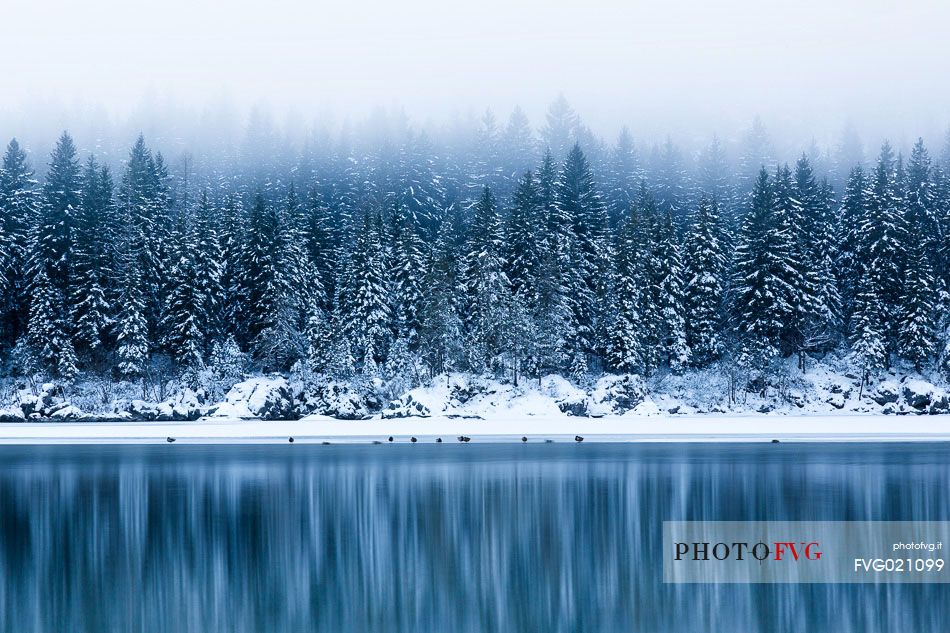 Winter at Fusine lakes, Tarvisioo, Julian alps, Italy