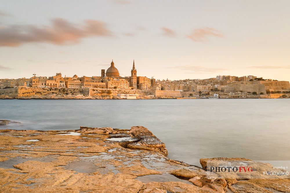 Valletta city at twilight, Malta, Europe