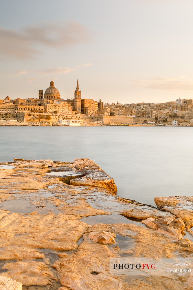 Valletta city at twilight, Malta, Europe