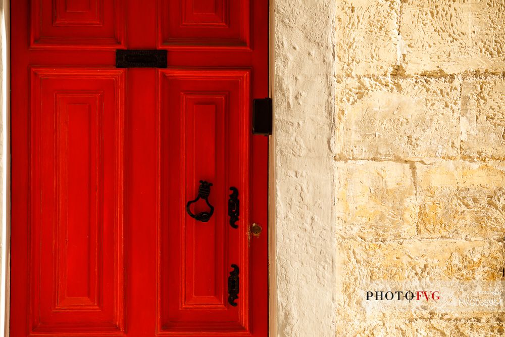 Famous colorful doors in the ancient city of Valletta, Malta