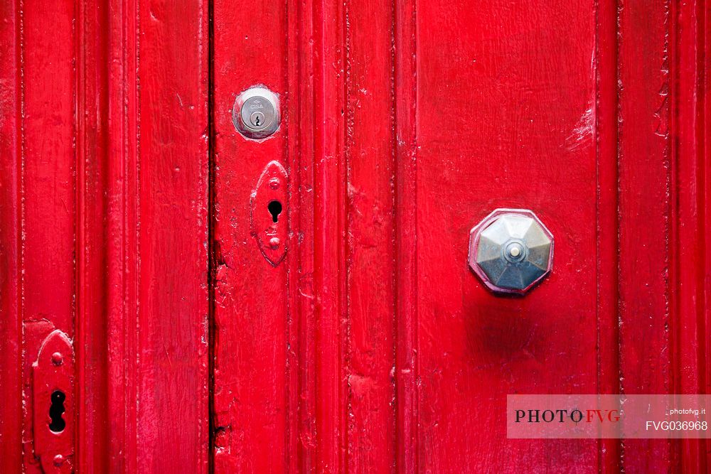 Detail of the famous colorful doors in the ancient city of Valletta, Malta