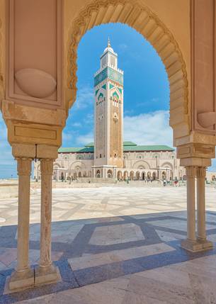 Hassan II Mosque in Casablanca, the largest mosque in Morocco