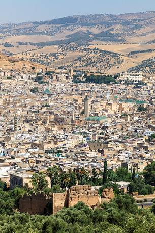 View of the historic city of Fes