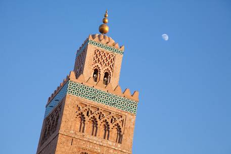 The minaret of the Koutoubia Mosque in Marrakech, Morocco