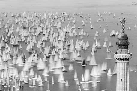 Barcolana in front of the lighthouse Barcola