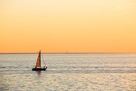 Boat at sunset