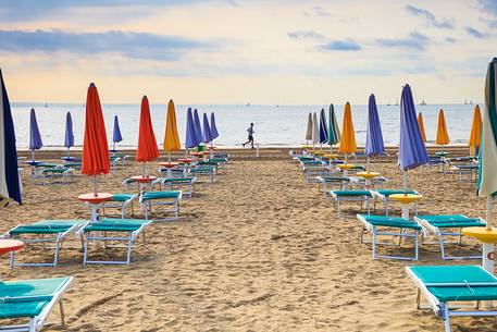 Running on the beach in Lignano Sabbiadoro