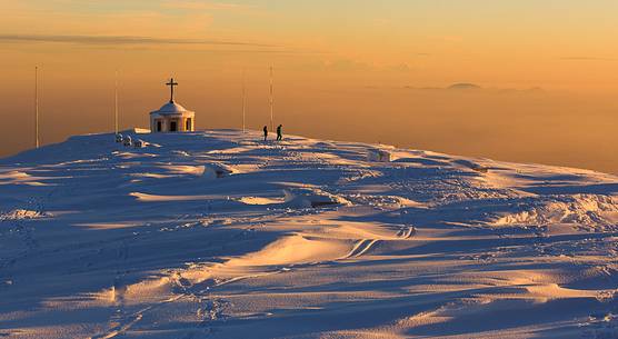 Ossuary Cima Grappa in the depths of winter