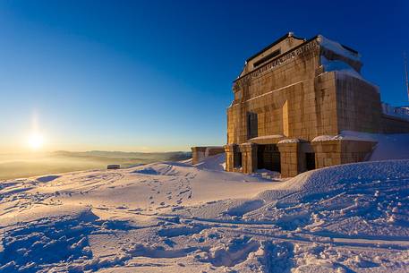 Ossuary Cima Grappa in the depths of winter