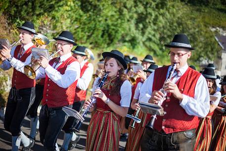 Austrian band plays during the commemoration of the fallen Cima Grappa