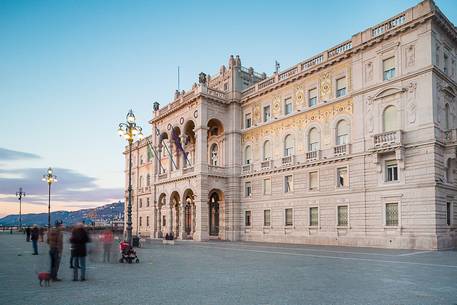 Unit d'Italia Square in Trieste, Government House, Friuli Venezia Giulia, Italy