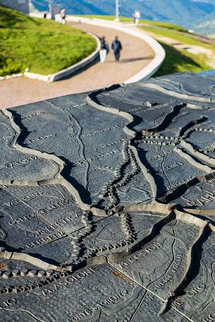 Map of the Great War in the surroundings of Monte Grappa, which is located on the monument of Cima Grappa