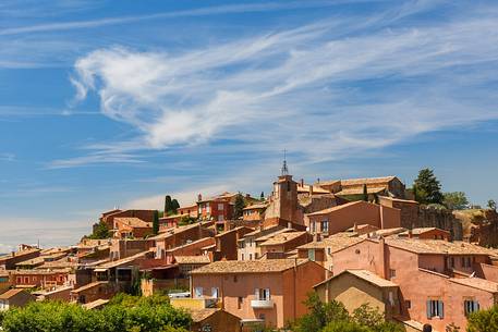 The village of Roussillon, famous for its ocher and the red houses