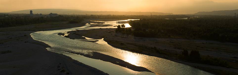 Piave river, aerial view