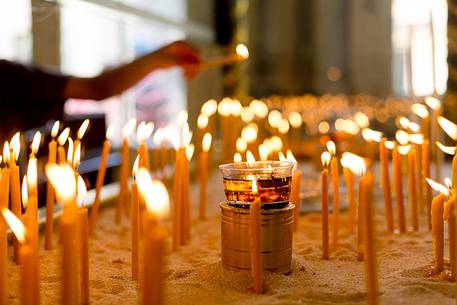 Lighting the candles - St. George's Cathedral, seat of the Ecumenical Patriarchate of Constantinople