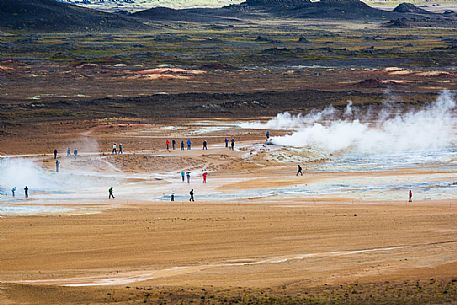 Hverarondor Hverir geothermal area in Krafla Caldera, near Myvatn