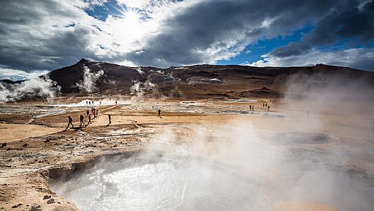 Hverarondor Hverir geothermal area in Krafla Caldera, near Myvatn Hverarondor Hverir geothermal area in Krafla Caldera, near Myvatn