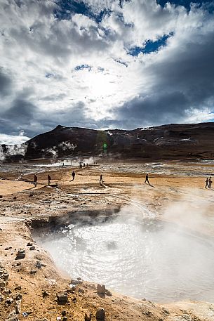 Hverarondor Hverir geothermal area in Krafla Caldera, near Myvatn