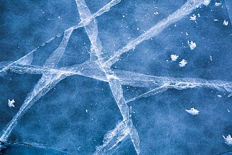 Ice detail at Fusine Lakes, Julian Alps, Italy