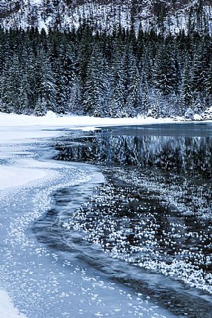 Winter at Fusine lakes, Tarvisio, Julian alps, Italy