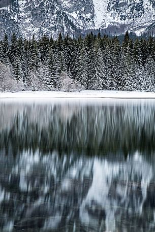 Winter at Fusine lakes, Tarvisio, Julian alps, Italy