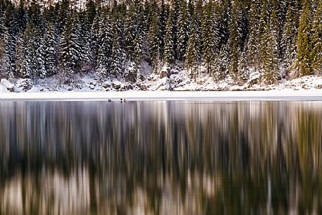 Winter at Fusine lakes, Tarvisio, Julian alps, Italy