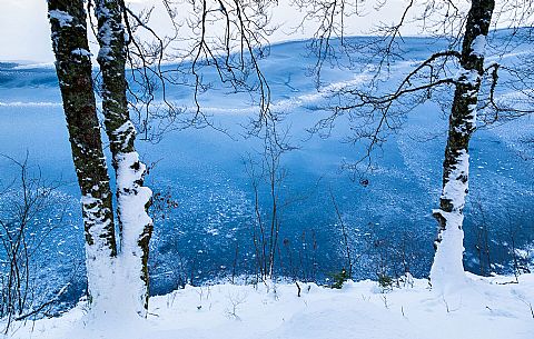 Winter at Fusine Lakes, Tarvisio, Julian Alps, Italy