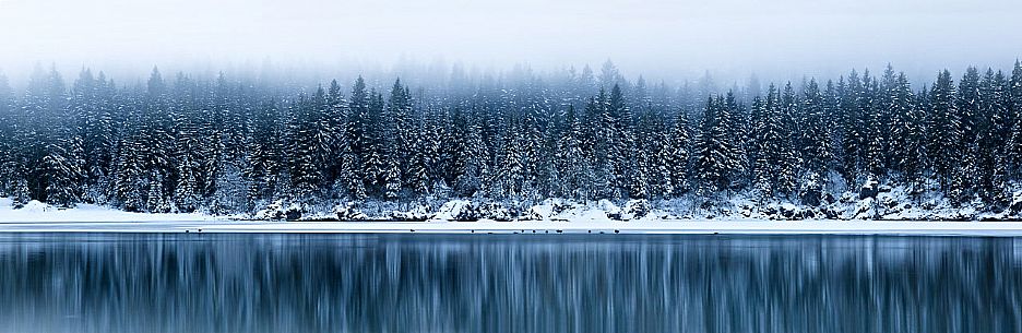 Winter at Fusine lakes, Tarvisio, Julian alps, Italy