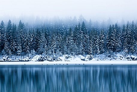 Winter at Fusine lakes, Tarvisioo, Julian alps, Italy