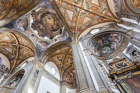 aisles and frescoes inside the Cathedral of Parma, Emilia Romagna, Italy