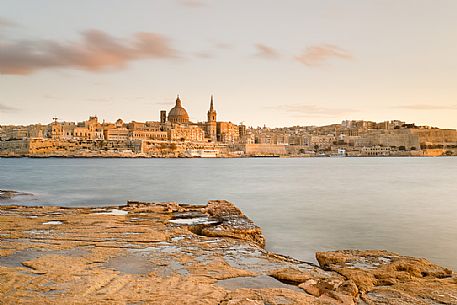 Valletta city at twilight, Malta, Europe