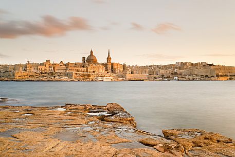 Valletta city at twilight, Malta, Europe