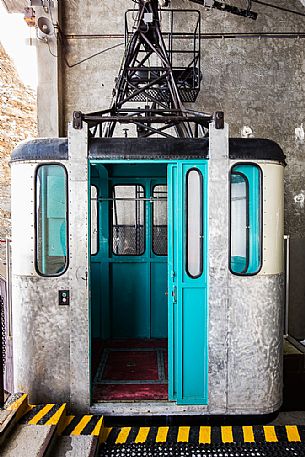 The historic cableway of Punta Arp, Courmayeur, Mont Blanc, Aosta valley, Italy, Europe