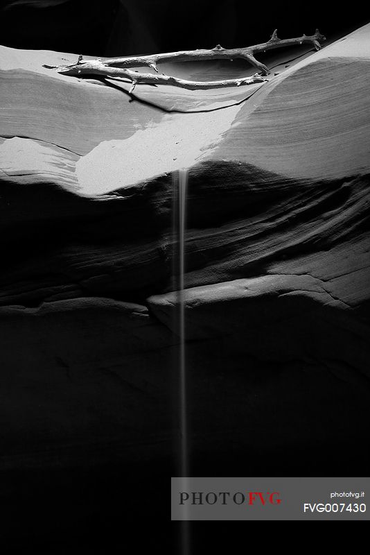 Sand falls in the Upper Antelope Canyon, near Page, Arizona.