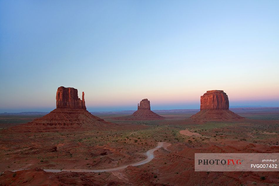 The famous Monument Valley at sunset, Arizona.