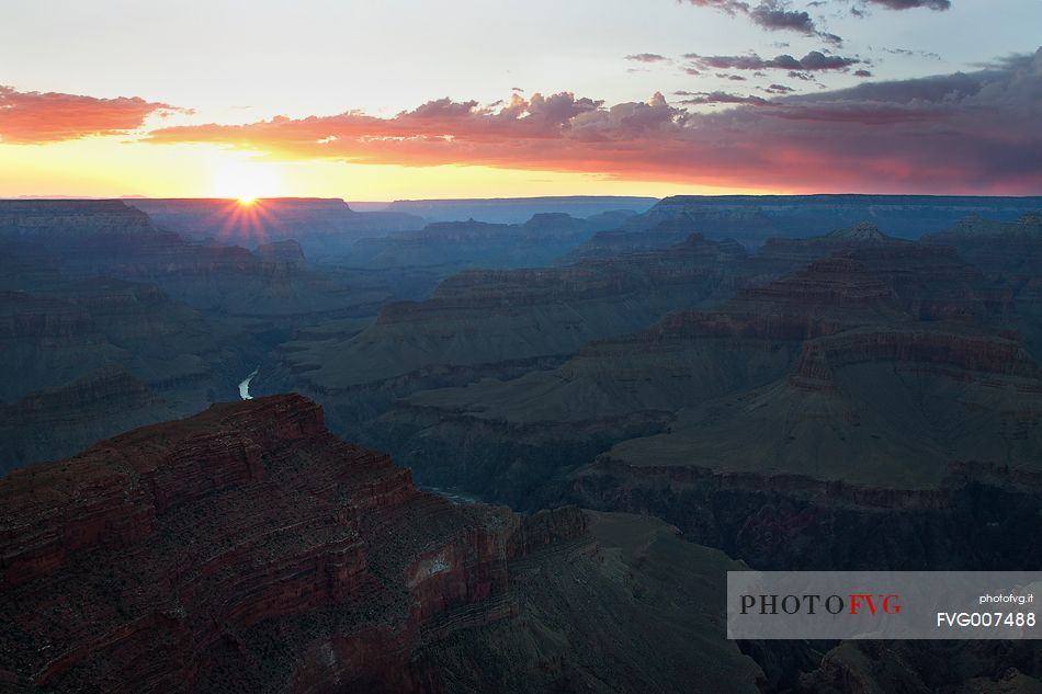 Sunset at Grand Canyon National Park, Arizona.