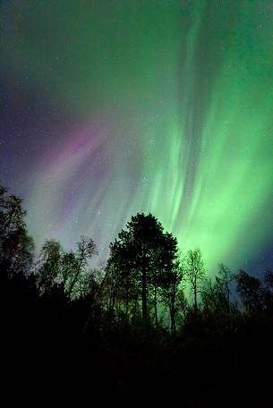 Northern lights over finnish Lapland.