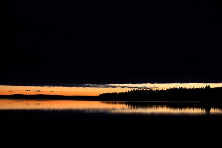 Sunset in finnish Lapland.