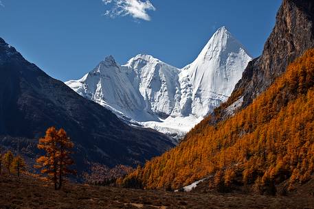 Secret mount Yangmaiyong in Yading Nature Reserve,, Sichuan Region, China.