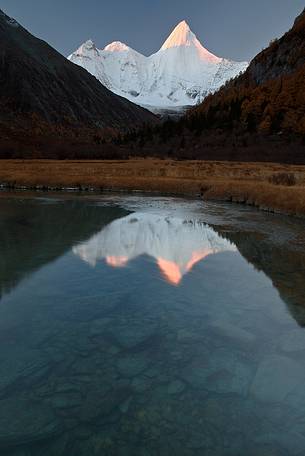 Secret mount Yangmaiyong in Yading Nature Reserve,, Sichuan Region, China.