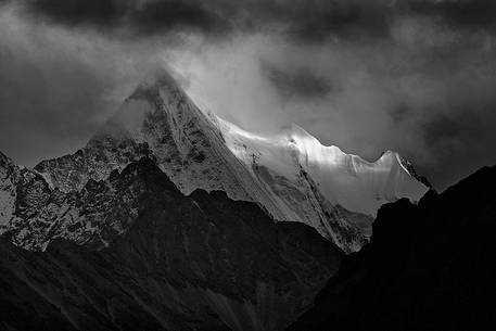 Secret mount Xianuoduoji in Yading Nature Reserve,, Sichuan Region, China. Secret mount Xianuoduoji in Yading Nature Reserve,, Sichuan Region, China.