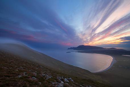 An amazing misty sunset at Achill Island, western Irleland.