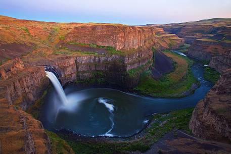 Palouse waterfall at sunset.