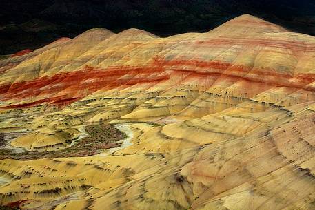 Painted Hills at sunset like planet Venus.