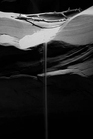 Sand falls in the Upper Antelope Canyon, near Page, Arizona.