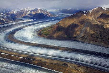 An amazing aerial view of the majestic Kluane National Park, in the Yukon Terrotory.